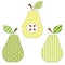 Set of cute pears as retro fabric applique