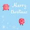 Set of cute piggy with lettering Merry Christmas. Symbol of the year 2019. it can be used as a poster, Christmas card