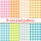 Set of cute plaid seamless patterns