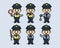 Set of cute police cop mascot design