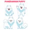 Set of cute pomeranian puppy dog