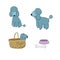 Set of cute poodle illustration in different poses.