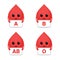 Set of cute red blood cells. Different blood type group