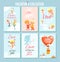 Set of cute romantic printable cards or posters for valentine\'s day.