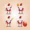 Set of Cute Santa Clauses.Cartoon styles for christmas.