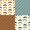 Set of cute seamless retro Father`s day patterns