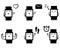 Set of cute smart watch icons