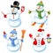 Set of cute snowman