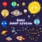 Set of cute solar system