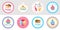 Set of cute sweet bakery badge label and logo