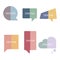 Set of cute, sweet, pastel collection two tone speech bubble balloon think,speak,talk,template,art