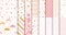 Set of cute sweet pink seamless patterns Wallpaper for little baby girl Pink background collection