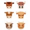 Set of cute vector bulls