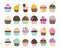 Set of cute vector cupcakes and muffins