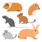 Set of cute vector rodents