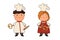 Set of cute vector stock Illustration of a childs chef bakers boy and girl