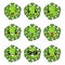 Set of cute virus green  designs