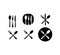 Set of cutlery icons on white background