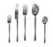 Set of cutlery realistic on white background. 3d silver forks, knife and spoons