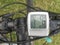 Set cycling computer on mtb bars. Its displays a range of ride data