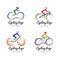 Set of cycling logo  design template