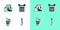 Set Dagger, Ancient ruins, amphorae and column icon. Vector