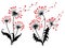 Set of dandelions with hearts. Collection of dandelion silhouettes with flying seeds. Black white vector illustration of