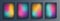 Set of dark blurred backgrounds with vibrant color gradients.