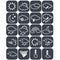 Set of dark grey weather buttons, elements of forecast, line design - icon of sun, cloud, rain, moon, snow, wind, whirlwind