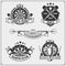 Set of Darts club or sport competition emblems, labels and design elements.