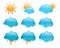 Set of day weather forecast icons