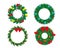Set of decorated christmas wreaths
