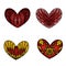Set of decoration patterned heart.