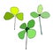 Set of decorative clover leaves