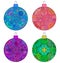 Set of decorative multicolor Christmas balls.