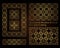 A set of decorative patterns for laser cutting. A through rectangular geometric pattern for metal, wood, paper