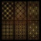 A set of decorative patterns for laser cutting. A through rectangular geometric pattern for metal, wood, paper