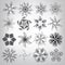 A set of decorative snowflakes. Vector illustration