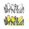 Set of decorative tulip composition