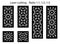 Set of decorative vector panels for laser cutting. Lazer templates for interior partition in arabic islamic style