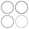 Set of decorative vintage openwork circle frames. Ornate round border on white background. Classic style tracery pattern. Vector