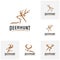 Set of Deer Hunt Logo template, Elegant Deer Head logo designs vector