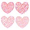 Set of delicate multicolored hearts for decoration. Vector illustration