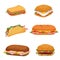 Set of delicious sandwiches