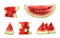 Set of delicious sliced ripe watermelon
