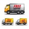 Set of delivery trucks. Vector illustration decorative design