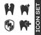 Set Dental clinic for dental care tooth, Broken tooth, Dental protection and Tooth whitening concept icon. Vector