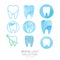 Set of Dental Clinic logo. Heals teeth icon. Dentist office