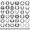 Set of design elements isolated on white. Vector wreathes from different plants isolated