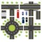 Set design of transport interchanges. Intersections of different highway. Roundabout Circulation. Transport. Bridge